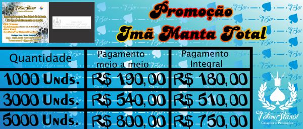 Promoção Imã 5 x 4,5cm com Manta Total 3000 unidades