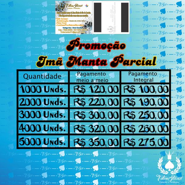 Promoção Imã 5 x 4,5cm com Manta Parcial 5000 unidades